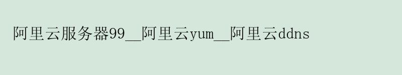 阿里云服务器99__阿里云yum__阿里云ddns
